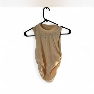 Yellow runched crop top